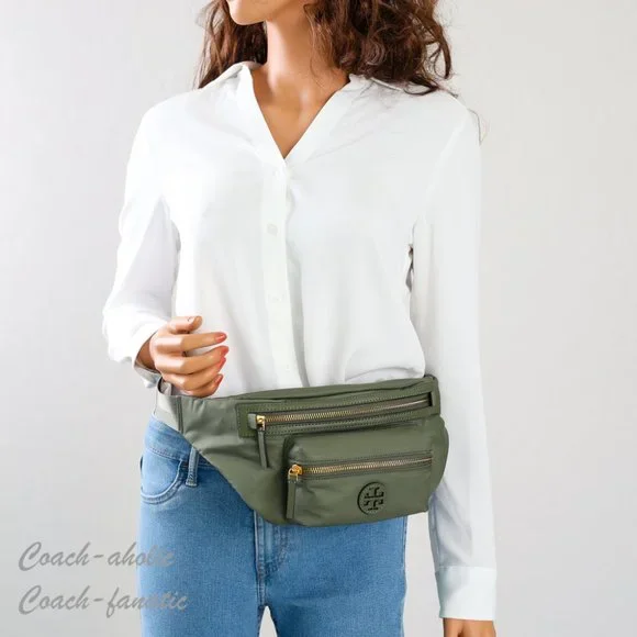 NWT Tory Burch 82508 Nylon Belt Bag Fanny Pack Crossbody in Palm Leaf - Picture 2 of 10